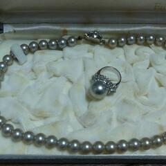 【中古】真珠のネックレス＆指輪