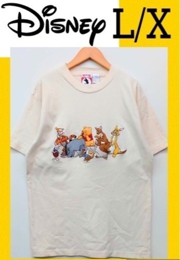 ◆◇◆◇ 【MICKEY.INC】 海外版ビンテージくまのプーさん キャラ刺繍 ディズニーTシャツ
