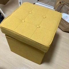 収納機能付き椅子 黄色