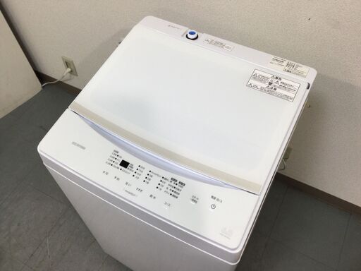 （7/22受渡済）YJT6848【IRISOHYAMA/アイリスオーヤマ 6.0㎏洗濯機】美品 2023年製 IAW-T605WL 家電 洗濯 全自動洗濯機 簡易乾燥機能付