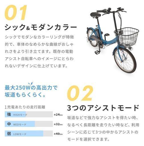 大人気☆ アウトレット品 【e-Drip】折りたたみ電動アシスト自転車 EDR