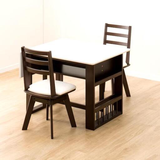 「商談中」伸長式ダイニングテーブルセット　３点セット(テーブル、椅子2脚)