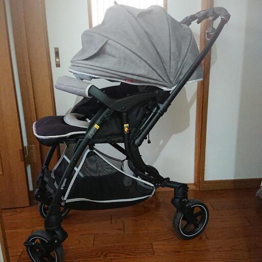 ②A型ベビーカー ピジョン ランフィ RA8  新生児 シュシュグレー