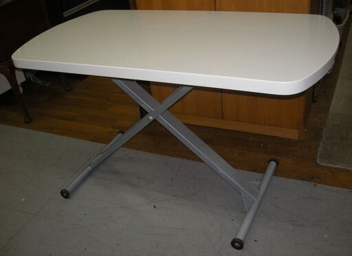 R213 高級 東馬製 昇降テーブル ホワイト 120cm USED・美品