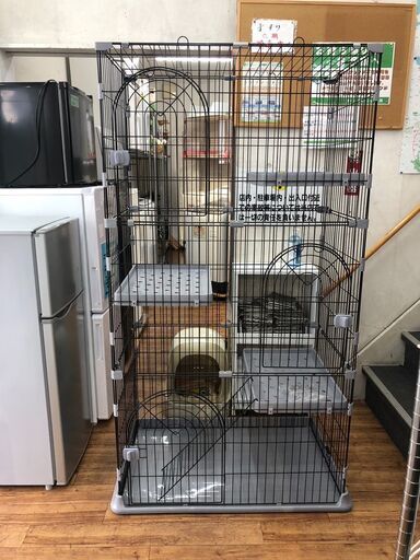 3段ペットケージ ペットケージ 棚板3枚付き 猫 100×65×177cm 自社配送時代引き可※現金、クレジット、スマホ決済対応※