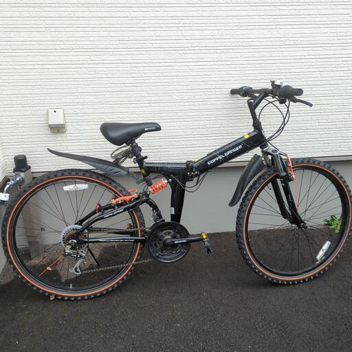 折り畳み自転車　ドッペルギャンガー　黒✕オレンジ