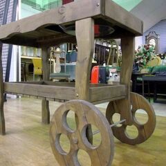 プランターワゴン 北欧風 ヴィンテージ 高さ：約80cm 木製 カントリー