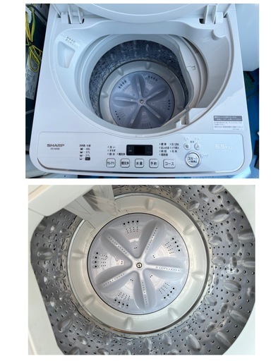 （5-8）￥15400 洗濯機　シャープ　2019年製造　5.5kg  ES-GE5D-W