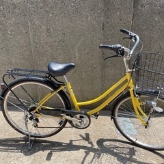 【ネット決済】自転車本体 黄色 サビ有り 26inch 6段変速