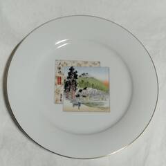 中古 ノリタケ 石薬師 石薬師寺の絵柄の大皿 昭和レトロ 珍品