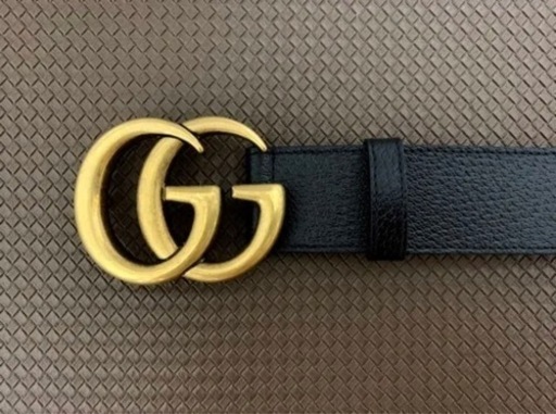 【GUCCI】ダブルG バックル レザー ベルト ブラック メンズ レディース