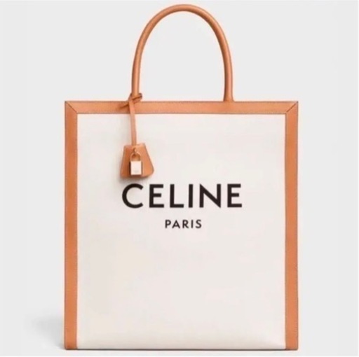 【CELINE】バーティカル カバ プリント キャンバス \u0026 カーフスキン タン