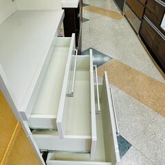 ドリーム川西店御来店限定】 松田家具 2枚扉食器棚 ホワイト H2100 