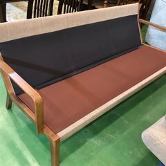 【愛品館八千代店】カリモク　平織布張長椅子　3人掛ソファ　WU4503
