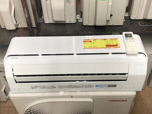 K04236　東芝　中古エアコン　主に6畳用　冷房能力　2.2KW ／ 暖房能力　2.5KW
