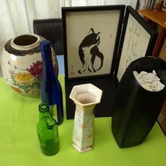 花瓶🌺カラー瓶🌼花器🌹壺⚱️猫の絵の屏風🌿