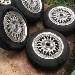 BBS風メッシュ14インチ 夏タイヤ155/65R14付きバリ目