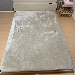 ◉欲しい人は早めに！オークホワイト　高級ダブルベッドほぼ新品、開封済み