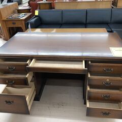 Wa487　カリモク　コロニアル両袖デスク
