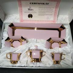 新品 ショドフ H＆C ピンクポーセリン×金彩 ティーセット 新品 ショドフ H＆C ピンクポーセリン×金彩 ティーセット