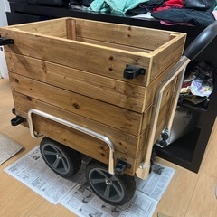 【譲り先決定済み】キャリーカート　四輪　木箱