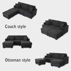 Lowya 3人掛けカウチソファ収納付き　幅190cm