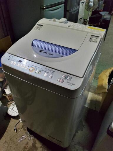 【御話し中】洗濯5.5Kg/簡易乾燥3kg SHARP 縦型全自動洗濯機 分解クリーニング及び動作確認済み