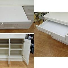 レンジボード 幅110.5×奥行47.5×高さ180.5㎝ カントリー調 ホワイト 食器棚