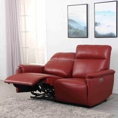 本革　電動リクライニング式ソファ　2〜3人掛け