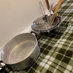 天ぷら鍋、油こし
