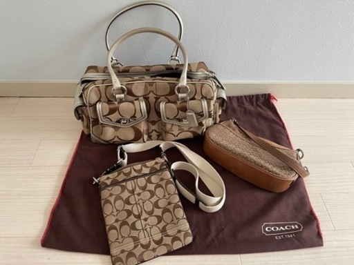 再投稿　正規品　3点　coach ブラウン