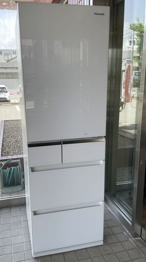 極美品 パナソニック ノンフロン冷凍冷蔵庫 NR-E414GV-W ホワイト 2019年製 5ドア 406L 自動製氷 パーシャル搭載