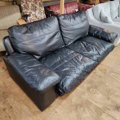 R349 NITORI 2Pソファ、二人掛けソファ、合皮、幅142cm Used
