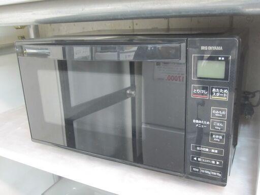 3か月間保証☆配達有り！7800円(税抜き）アイリスオーヤマ 電子レンジ フラット庫内 ブラック 2019年製