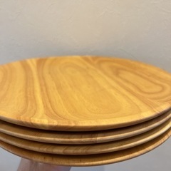木製　25cmプレート皿　4枚