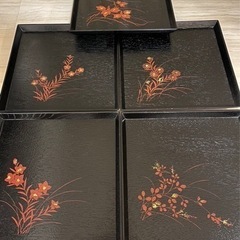 漆器 角盆 5枚 セット バラ売り可