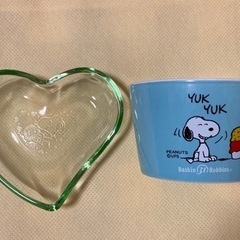 【無料】【未使用】スヌーピー　ハートディッシュ　アイスクリームカップ