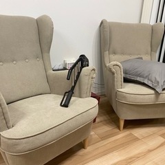 オットマン付 IKEA STRANDMON ストランドモン 1人掛けソファー