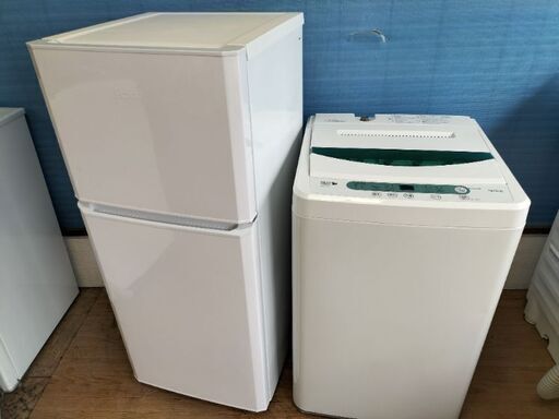 お買い得セットその3 ハイアール JR-N121A 2ドア冷凍冷蔵庫 121L 2017年製・ヤマダ電気 YWM-T45A1 全自動洗濯機 4.5K 2017年製 2点セット