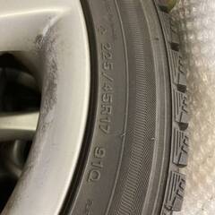 スカイライン 34 GT ターボ 純正？ アルミホイール 4本 スタッドレス付き 225/45R17