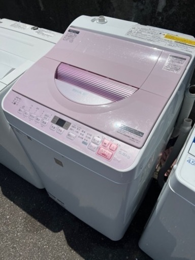 2018年式 5.5g/3.5kg SHARP 洗濯機 穴なし槽 温風ドライ ES-T5E5-KP