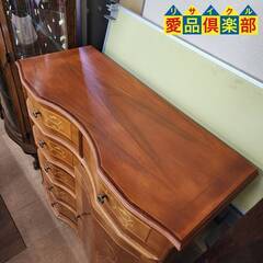 【愛品倶楽部柏店】丸脚 イタリア製 木象嵌 ミドルチェスト 天板塗装済