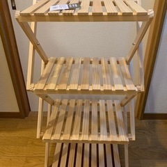 折り畳み式木製ラック　４段