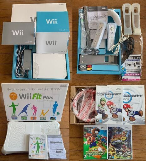 Wii本体\u0026フィット プラス(バランスボード)リモコン追加マリオカート他3点