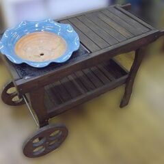 プランターワゴン 北欧風 ヴィンテージ 高さ：約80cm 木製 カントリー