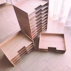 無印良品　木製書類整理トレー　Ａ４サイズ　9個