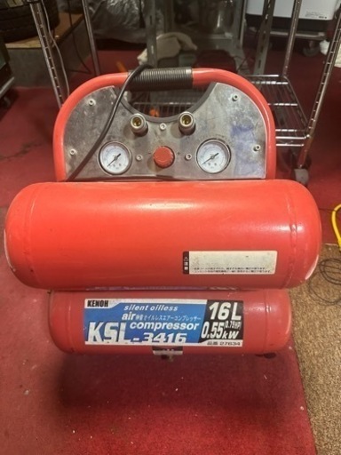 KENOH 静音 オイルレスエアーコンプレッサー KSL-3416 容量:16L