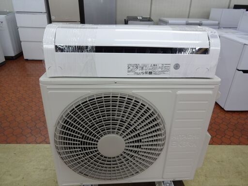 ID 328990　エアコン5.6K　日立　１８～２０畳用　１０２２年製　冷暖　単相200V　RAS-AJ56M2（W)