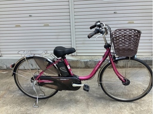 73 パナソニック新機種電動アシスト自転車viviEX26インチ　ピンクボディー