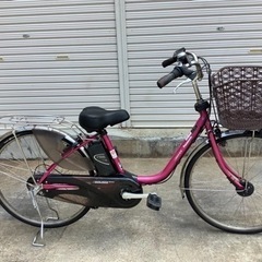 73 パナソニック新機種電動アシスト自転車viviEX26インチ ピンクボディー